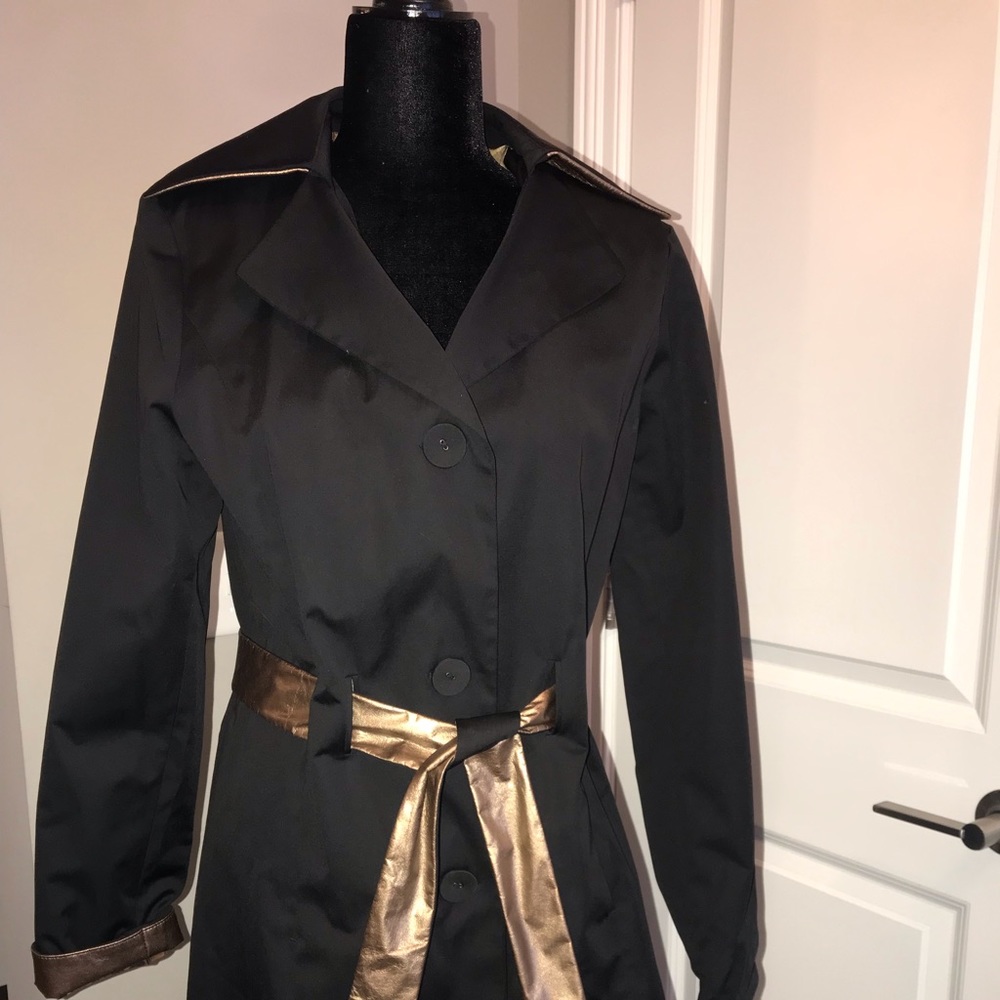 Dana Buchanan Black trench Coat size small